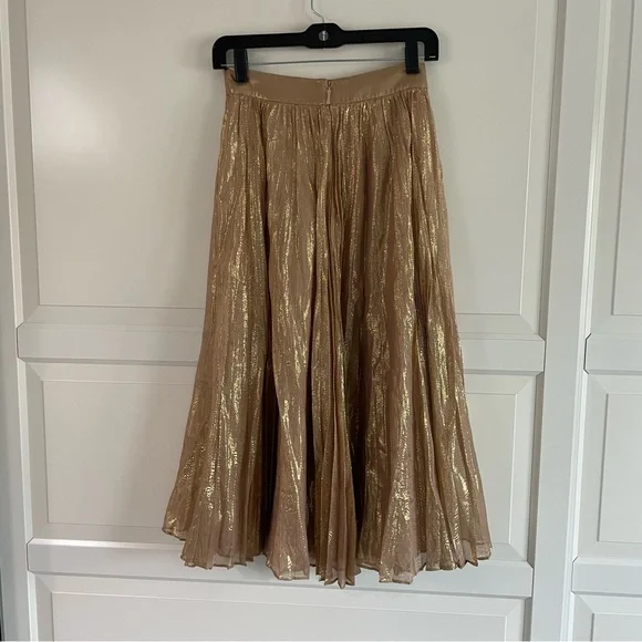 Kate spade Skirt The Rules metallic gold pleated midi skirt 11852 - Picture 2 of 8